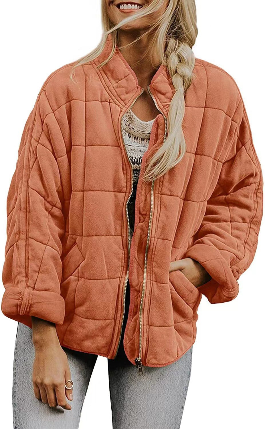 Ladies Chic down jacket with practical zipper and large pockets Lune London