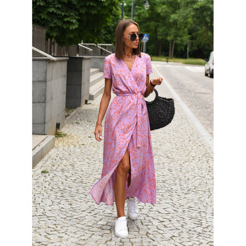 Lune London women’s floral maxi wrap dress