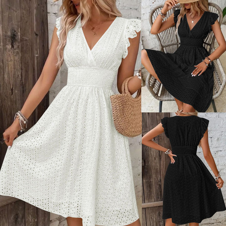 Lune London Women's Fluid A-line Dress with Lace