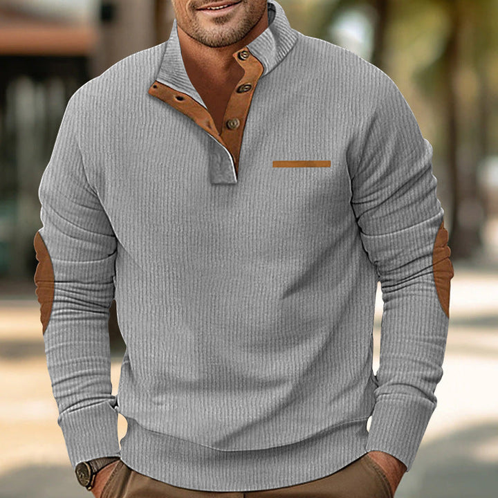 Men's Knit Sweater with Contrasting Design Elements Lune London