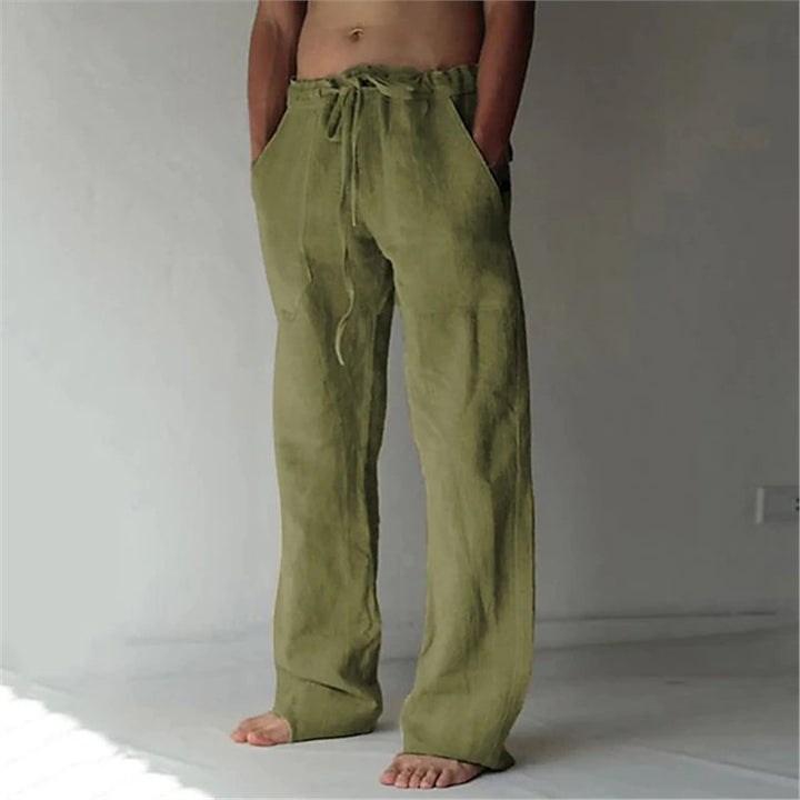 Casual linen pants for men with adjustable waist and side pockets Lune London