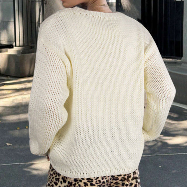 Pull en tricot pour femmes avec motif de nœud tressé Chic & Stil