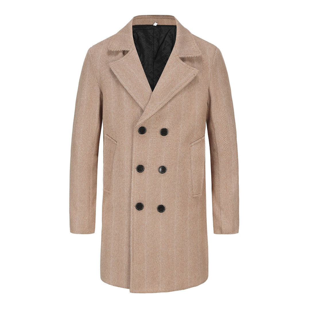 Elegant double-breasted coat for men in high-quality textured material Lune London
