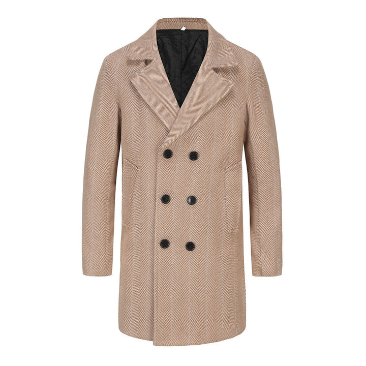 Elegant double-breasted coat for men in high-quality textured material Lune London