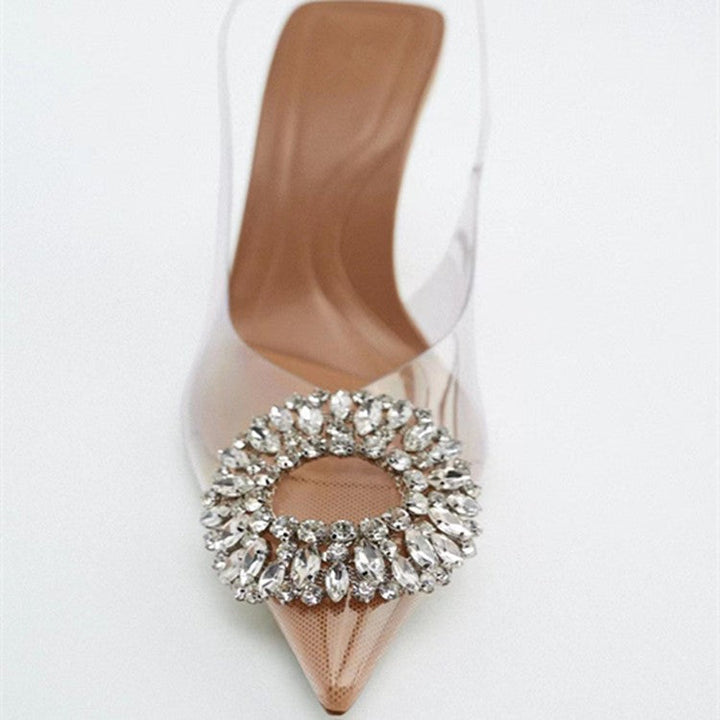 Women's Elegant Transparent Pumps with Sparkling Crystal Accents Lune London