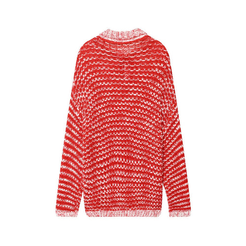 Casual ribbed sweater for women with trendy collar and ruffle detail Lune London
