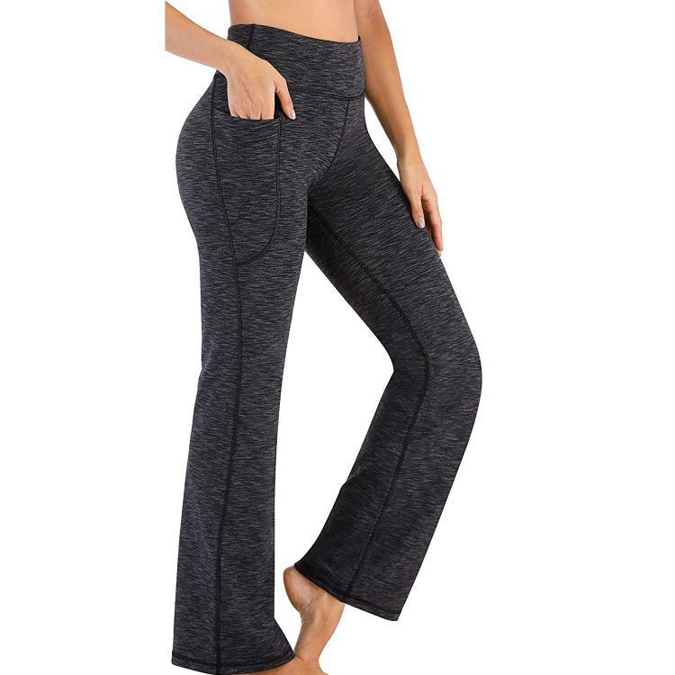 High-waisted bootcut yoga pants for women with practical pockets Lune London