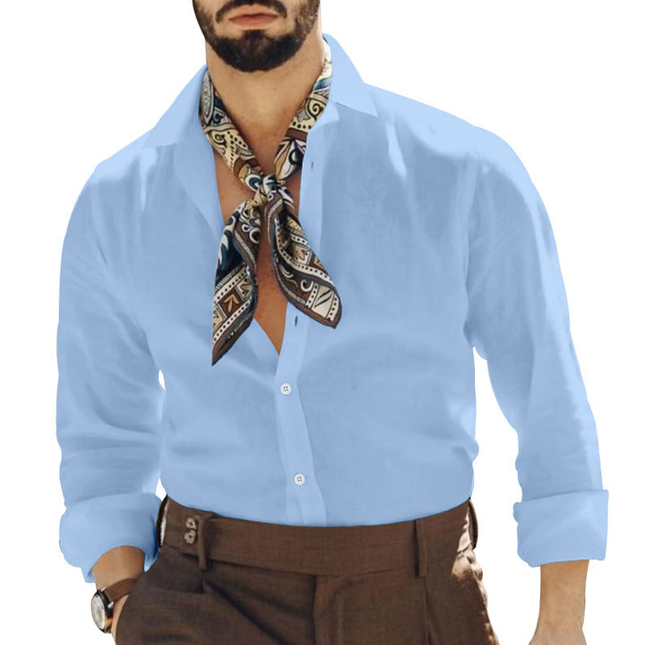 Classic long sleeve shirt for men with trendy collar and elegant button placket Lune London