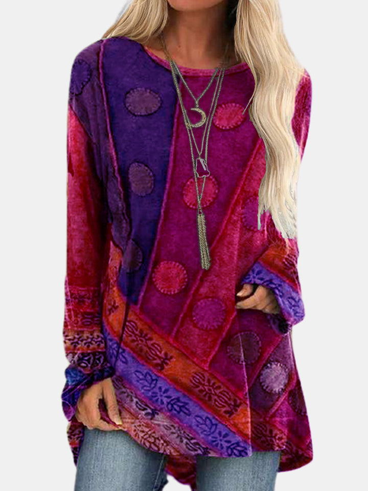 Casual long sleeve shirt for women with colorful pattern Lune London