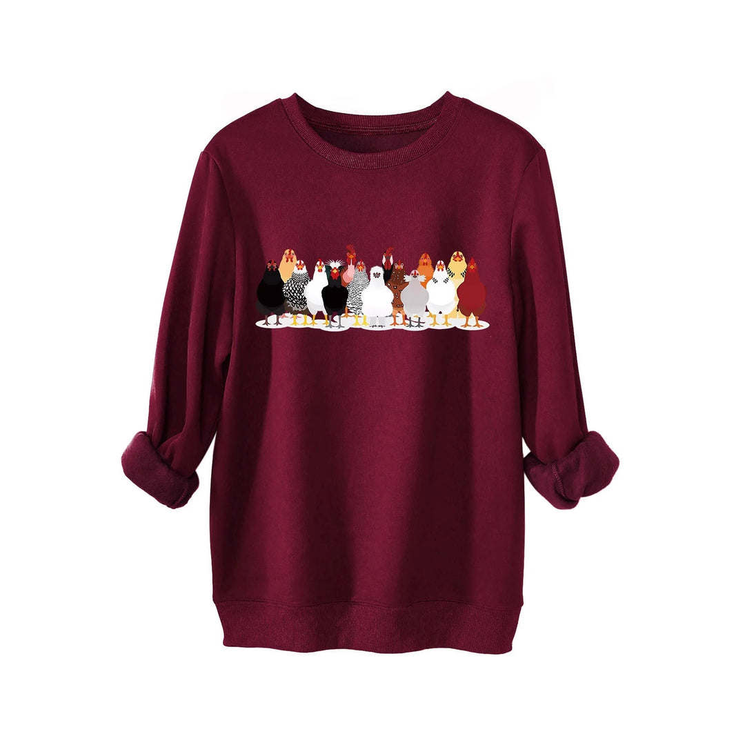 Sweatshirt for women with playful chicken pattern Lune London