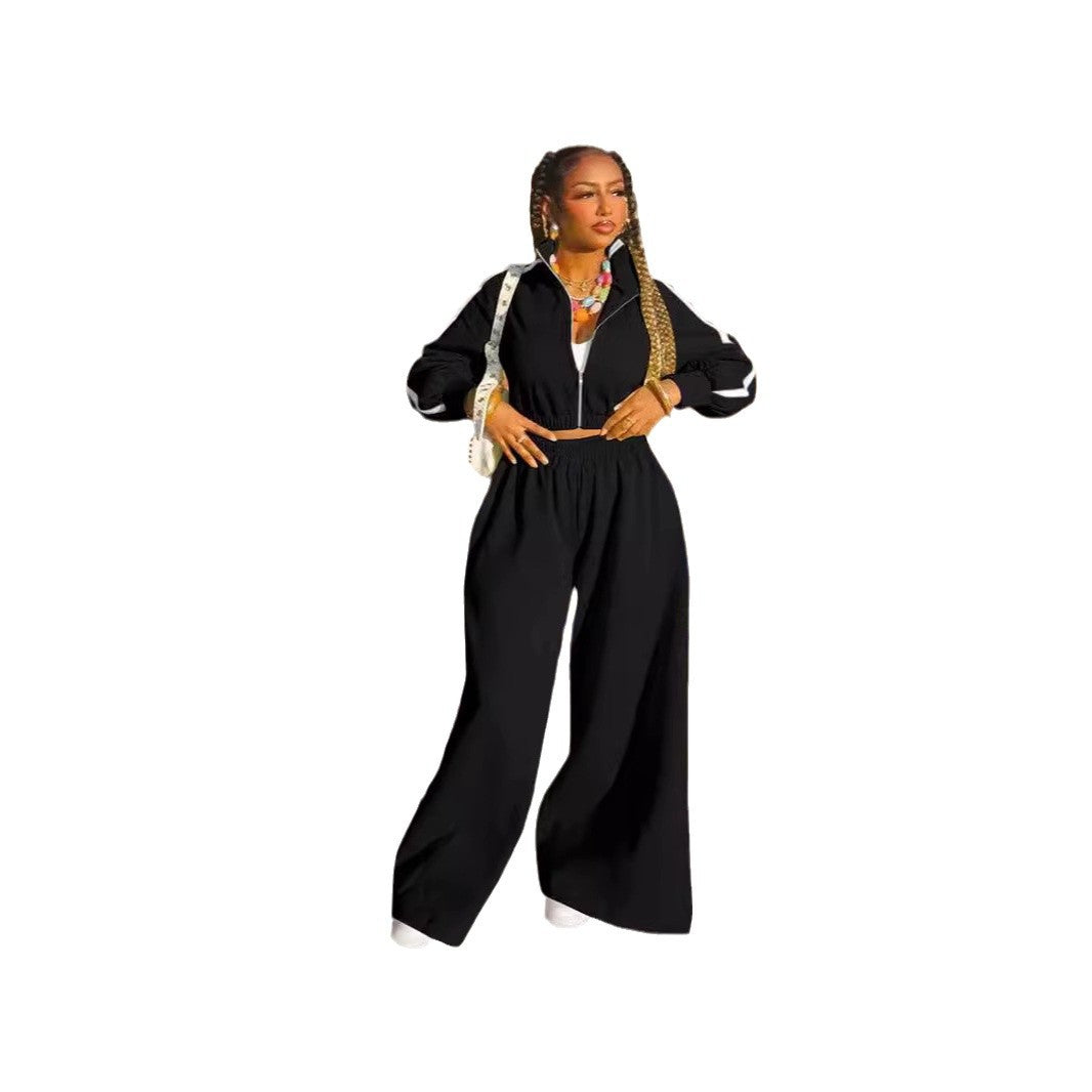 Casual tracksuit set for women with short jacket and wide pants Lune London