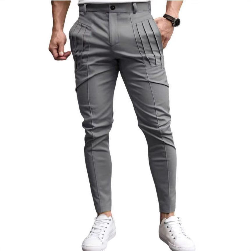 Fashion Slim-Fit Pants for Men with Pleats and Special Pockets Lune London