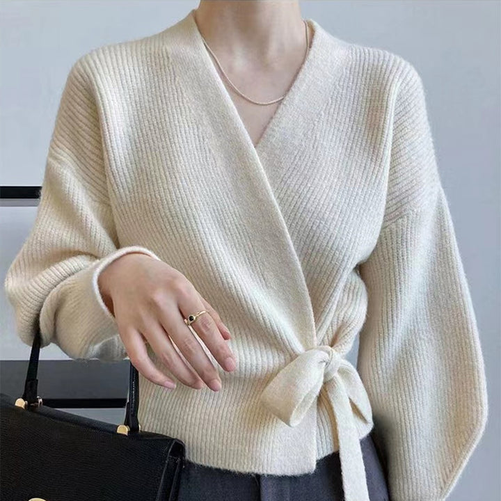 Women's wrap jacket with wide sleeves and a knot at the waist Lune London