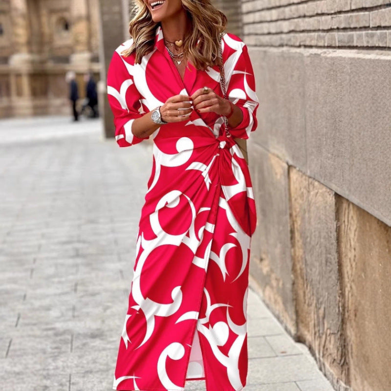 Lune London abstract print wrap dress for women