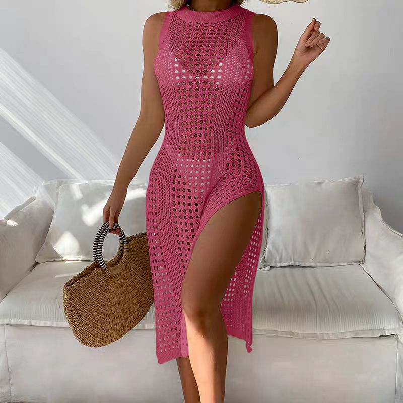 Elegant open knit maxi dress for women Lune London