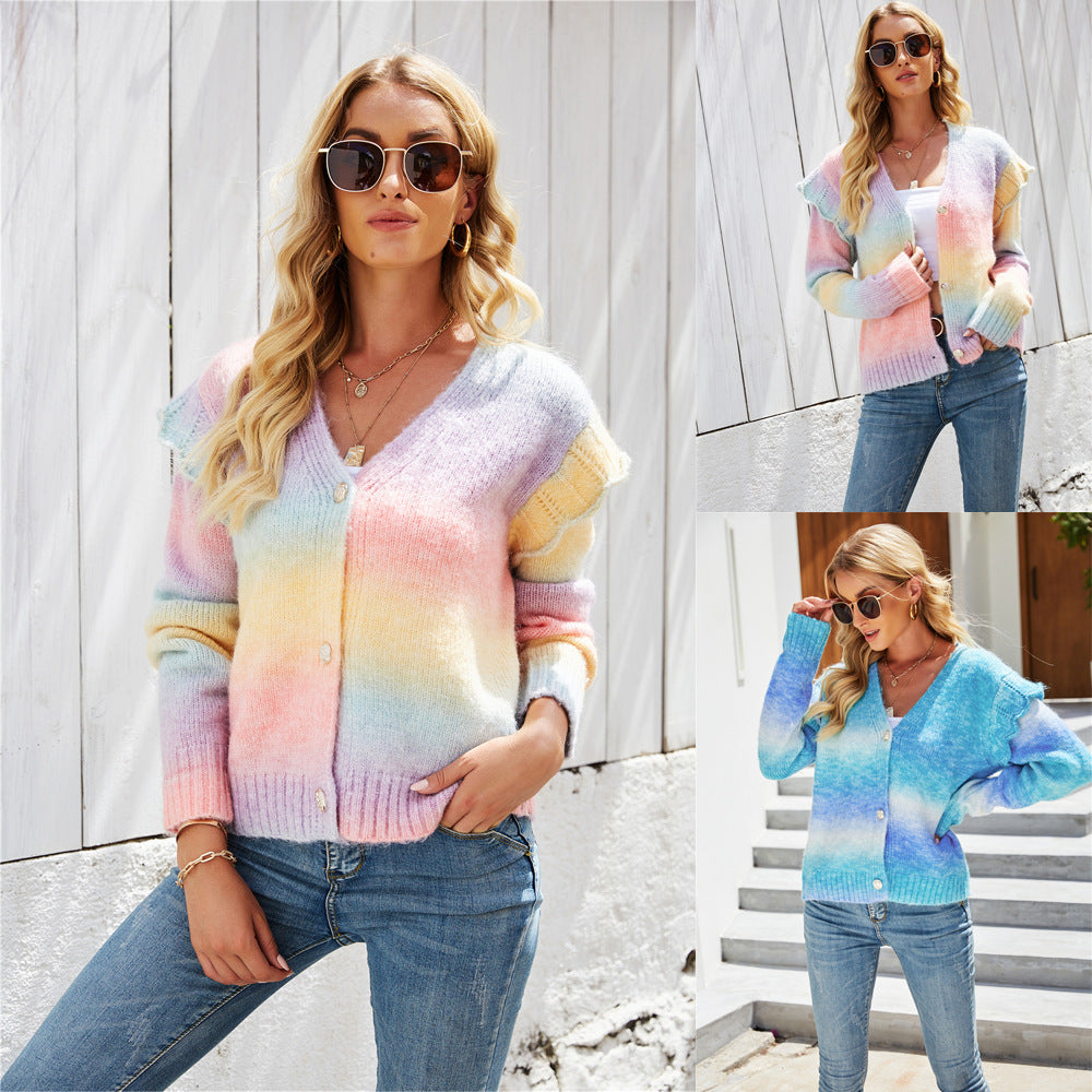 Cardigan féminin à la mode avec dégradé coloré Chic & Stil