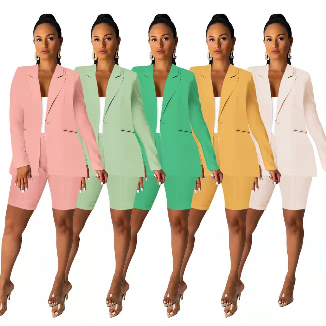 Elegant blazer set for women with shorts and refined details Lune London