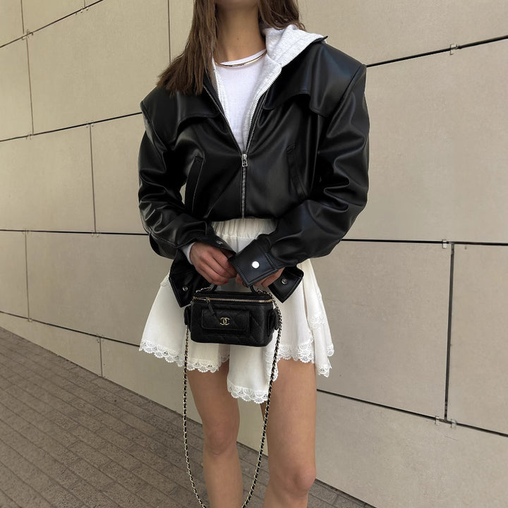 Lune London cropped leather jacket for women