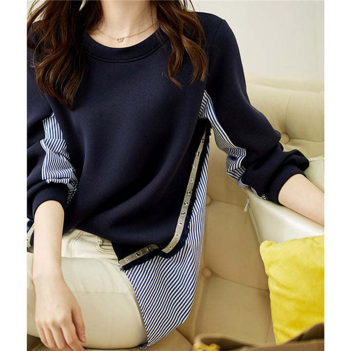 Casual women's sweatshirt with a unique layered design and contrasting details Lune London