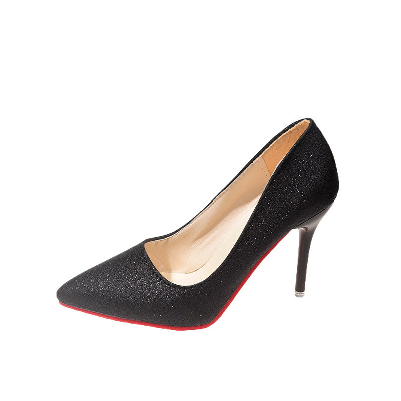 Ladies Sparkling Heels with a sleek pointed toe design and a non-slip insole Lune London
