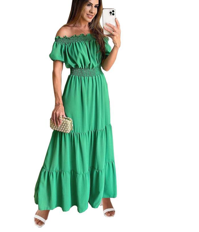 Off-Shoulder Chic Ruffle Maxi Dress