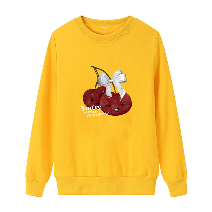 Women's cozy sweatshirt with fruity cherry motif Chic & Stil