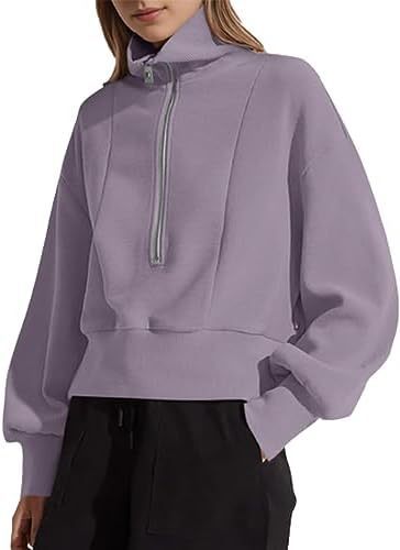 Pull-over zippé sportif pour femmes avec col montant Lune London