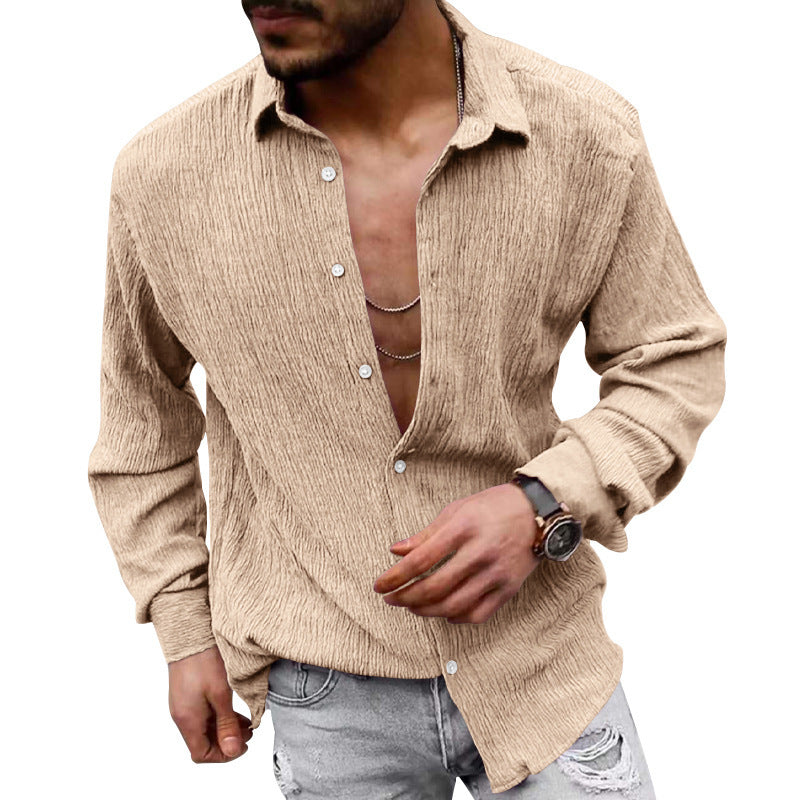 Casual long sleeve shirt for men in textured fabric with a modern look Lune London