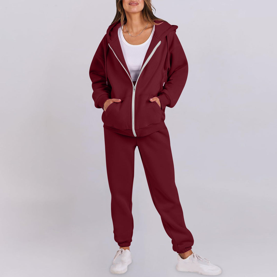Casual women's sports set with hood and zipper Lune London