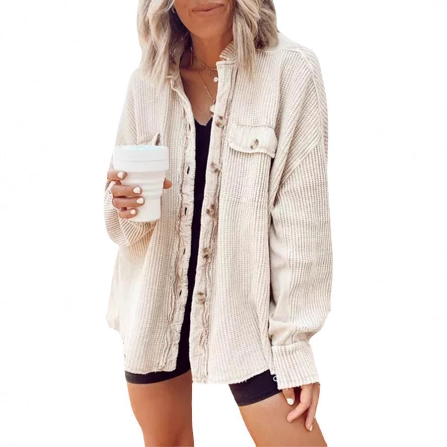 Casual cotton jacket for women with a buttoned front and practical pockets Lune London