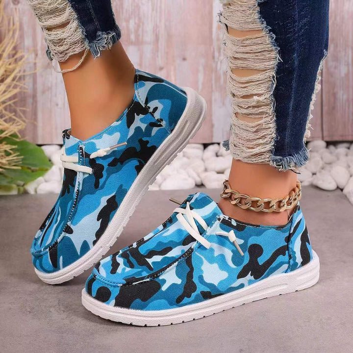 Comfortable sneakers for women with chic and stylish camouflage design