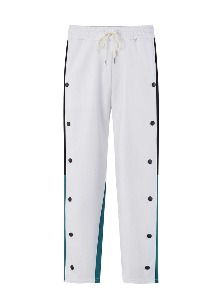 Men's sporty jogger pants with zipper, side pockets, and snap button Lune London