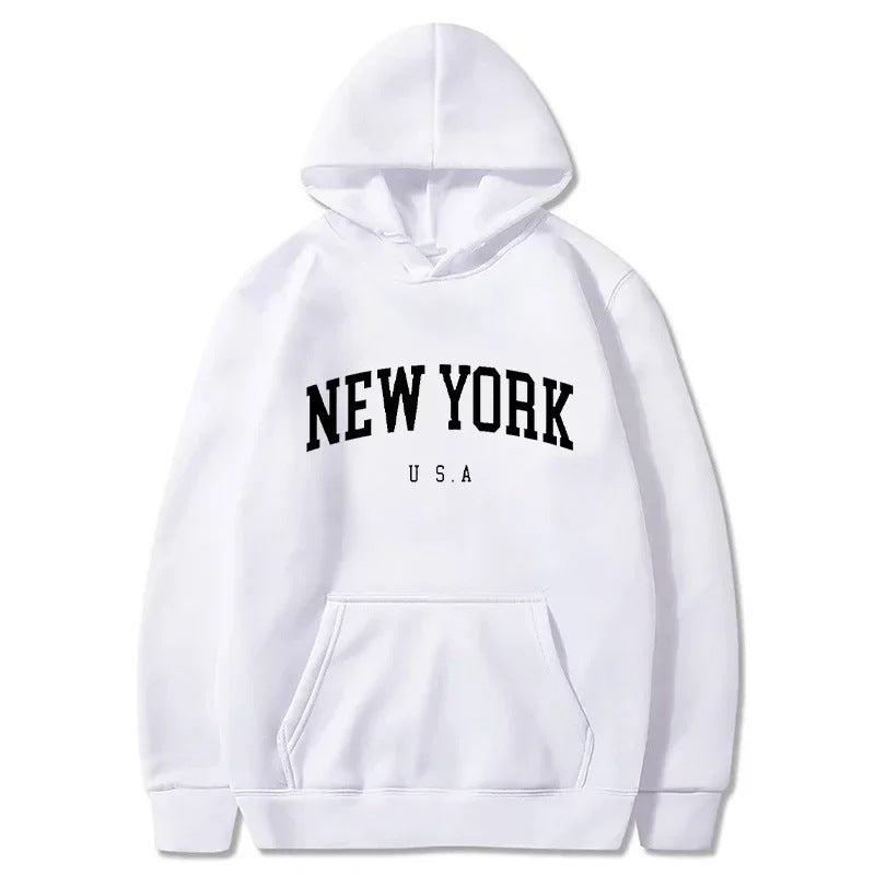 Women's hoodie with fashionable New York print and comfortable fit Lune London