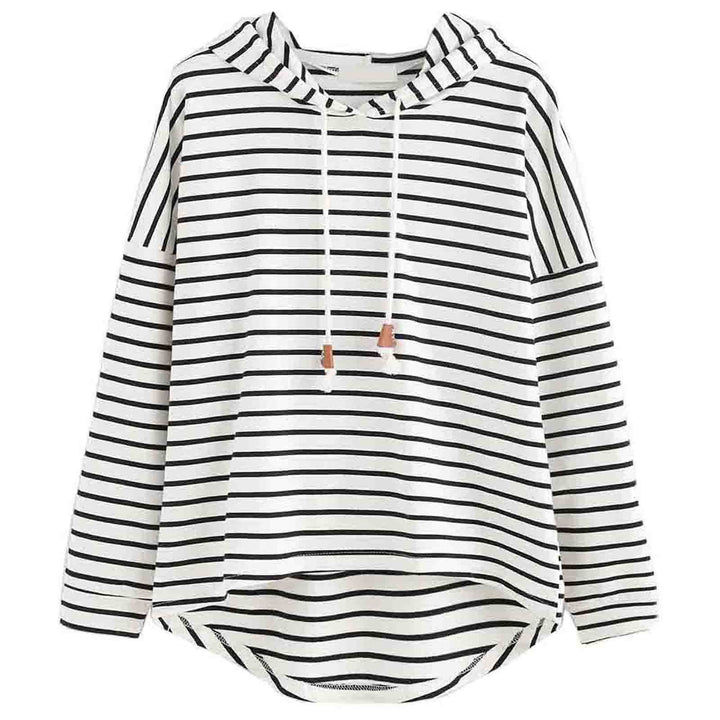Women striped hoodie with relaxed fit and drawstring Lune London