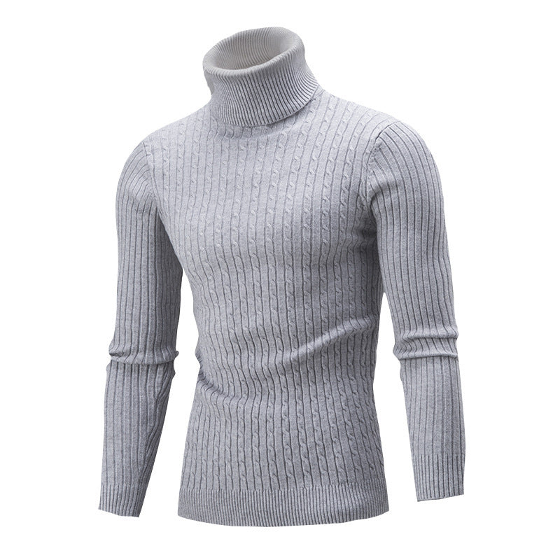 Men's turtleneck sweater with cable knit pattern Lune London
