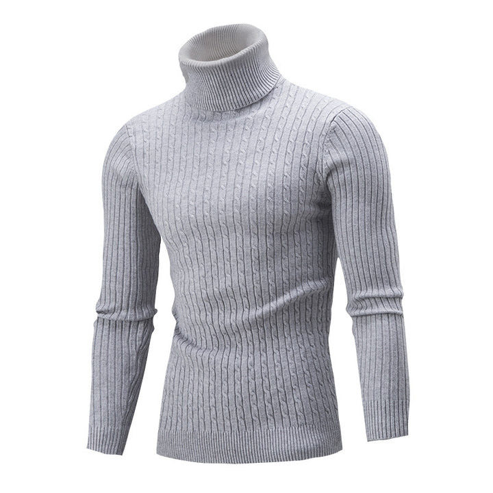 Men's turtleneck sweater with cable knit pattern Lune London