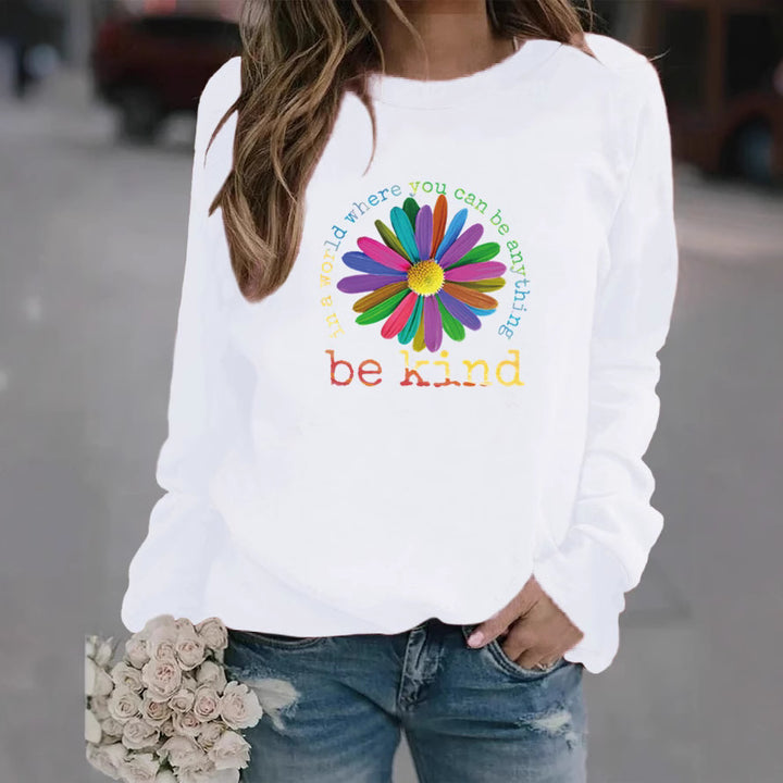 Sweatshirt pour femmes avec un design floral motivant coloré et un intérieur doux Chic & Stil