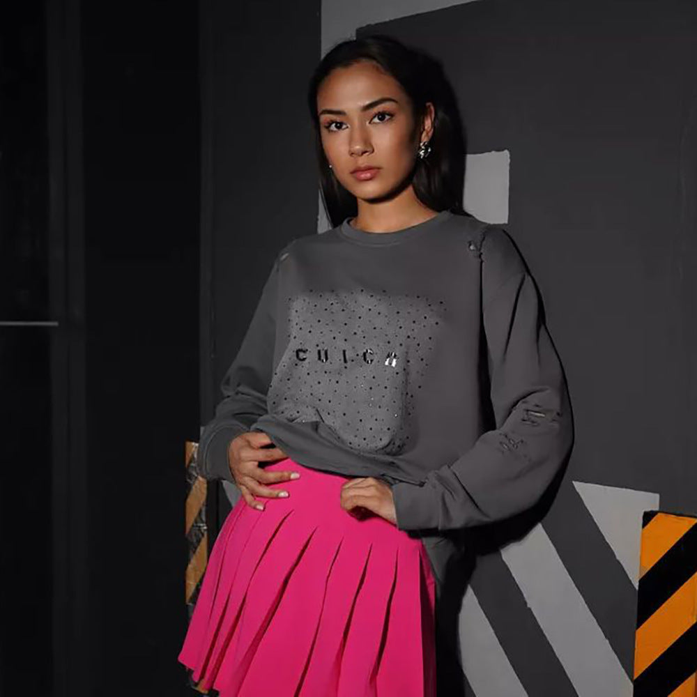 Oversized sweatshirt for women with stylish design elements Lune London