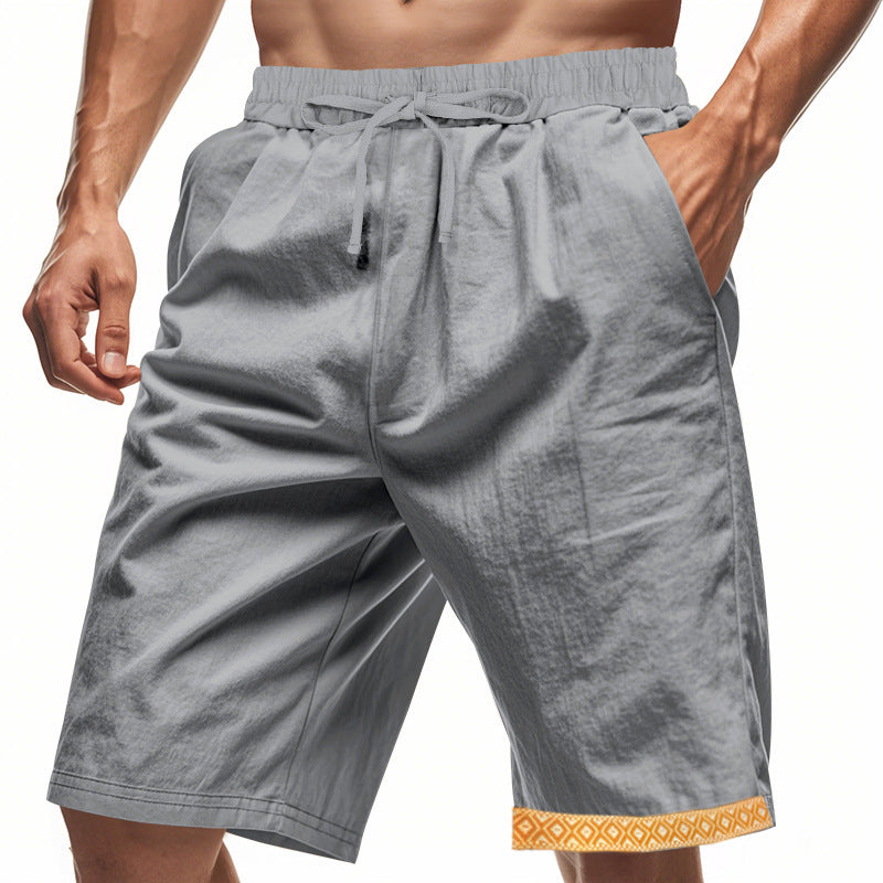 Casual beach shorts for men with elastic waist and decorative hem Lune London