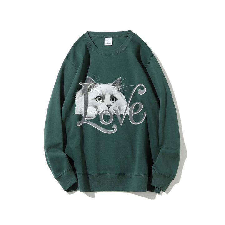 Sweat-shirt pour femmes avec un design de chat ludique et une coupe décontractée Chic & Stil