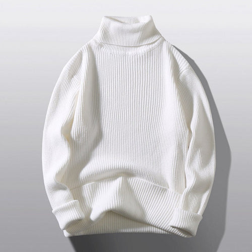 Men's Comfortable Roll-Neck Sweater Made Of Textured Knit Lune London