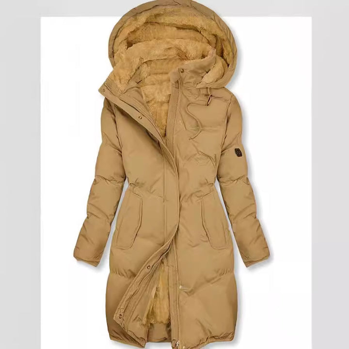 Ladies thermal insulated parka jacket with plush lining Lune London