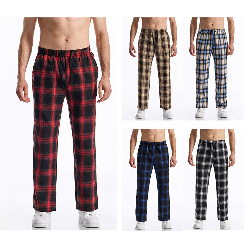 Men's flannel pajama pants with comfortable elastic waistband Lune London