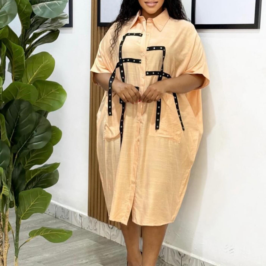 Oversized blouse for women with trendy details and contrasting straps Lune London