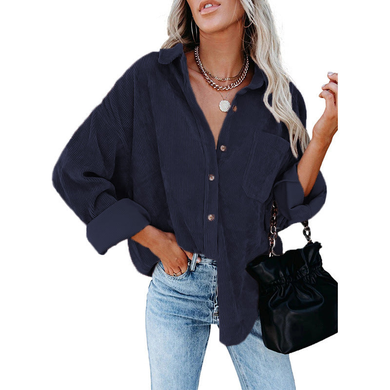 Lune London women's casual velvet blouse shirt