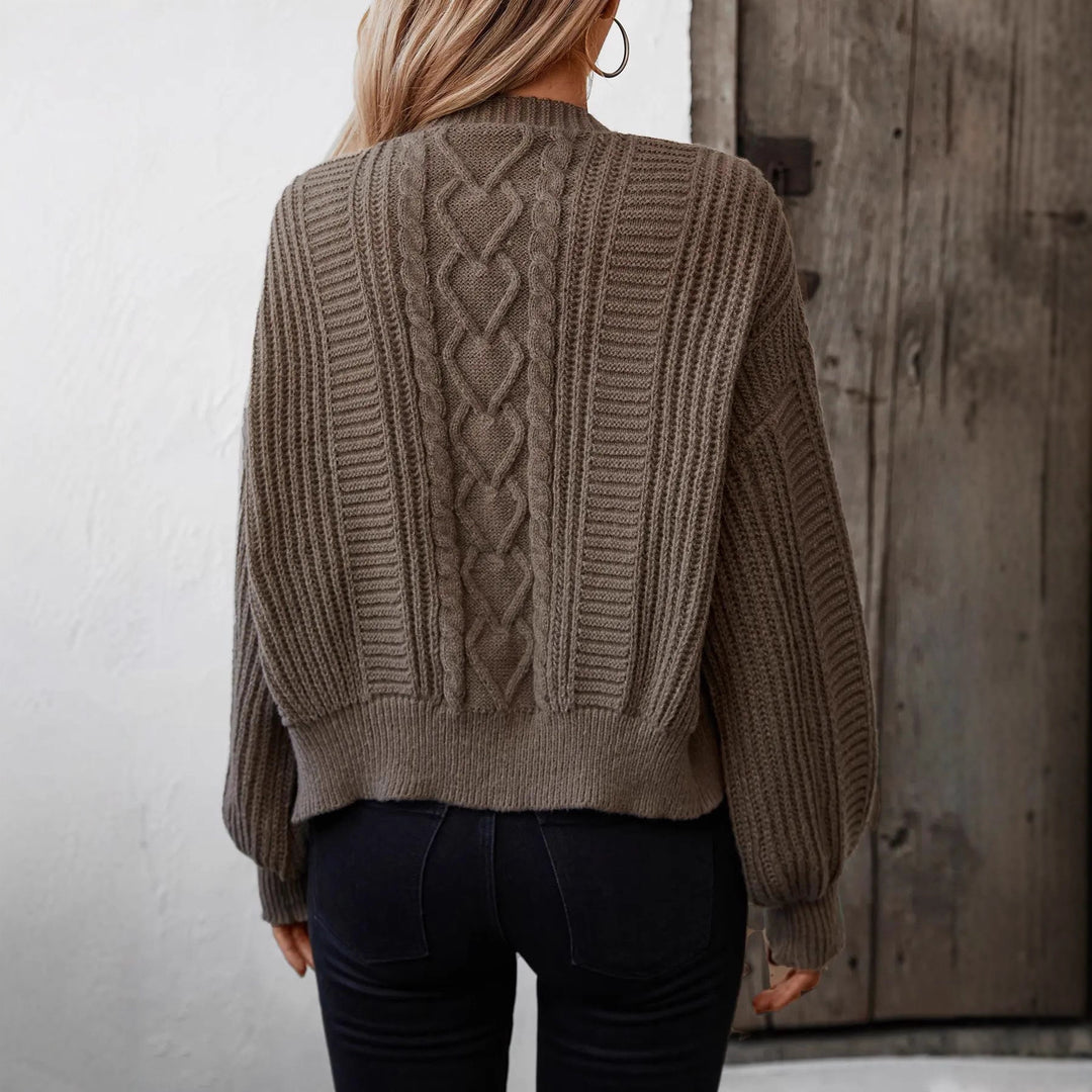 Ladies Chunky Knit Cardigan with Chic and Stylish Drehknöpfen Buttons