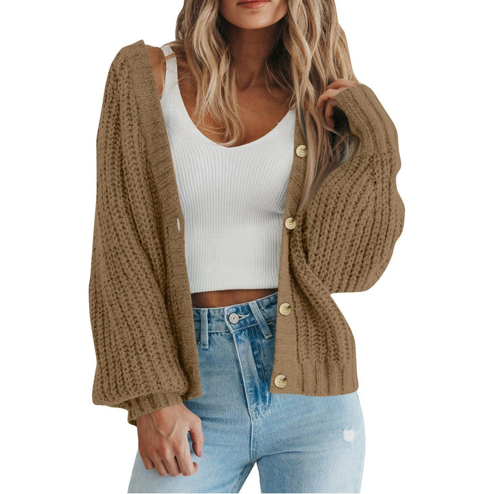 Thick knit cardigan for women with button details and loose fit Lune London