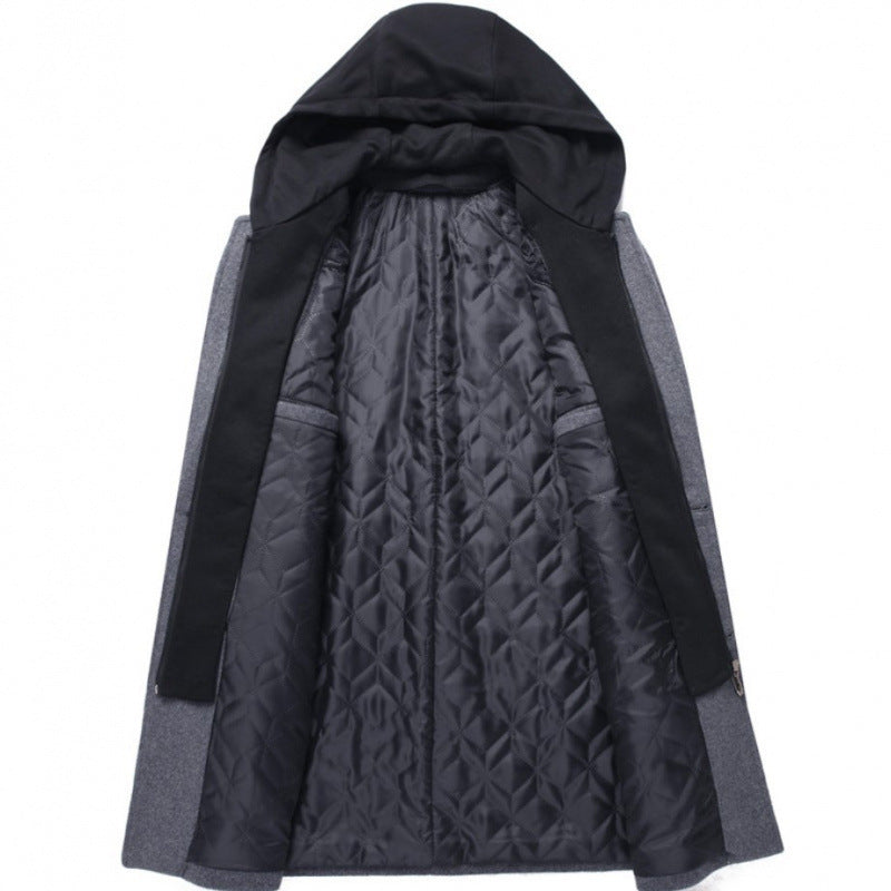 Stylish men's jacket with removable hood and quilted lining Lune London