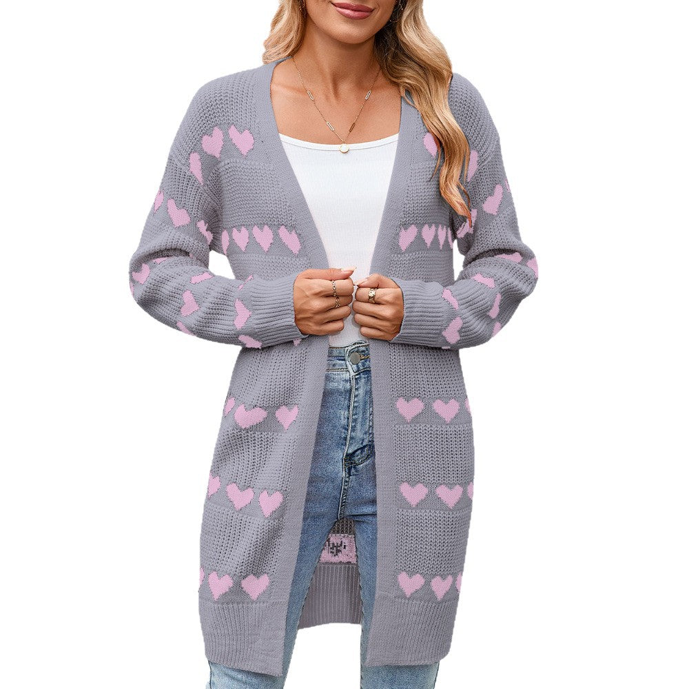 Cardigan pour femmes avec motif en forme de cœur Chic & Stil