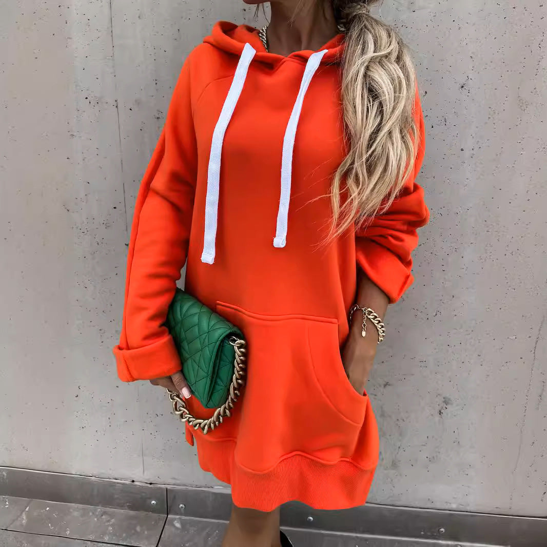 Robe hoodie pour femme avec capuche et fentes latérales Chic & Stil